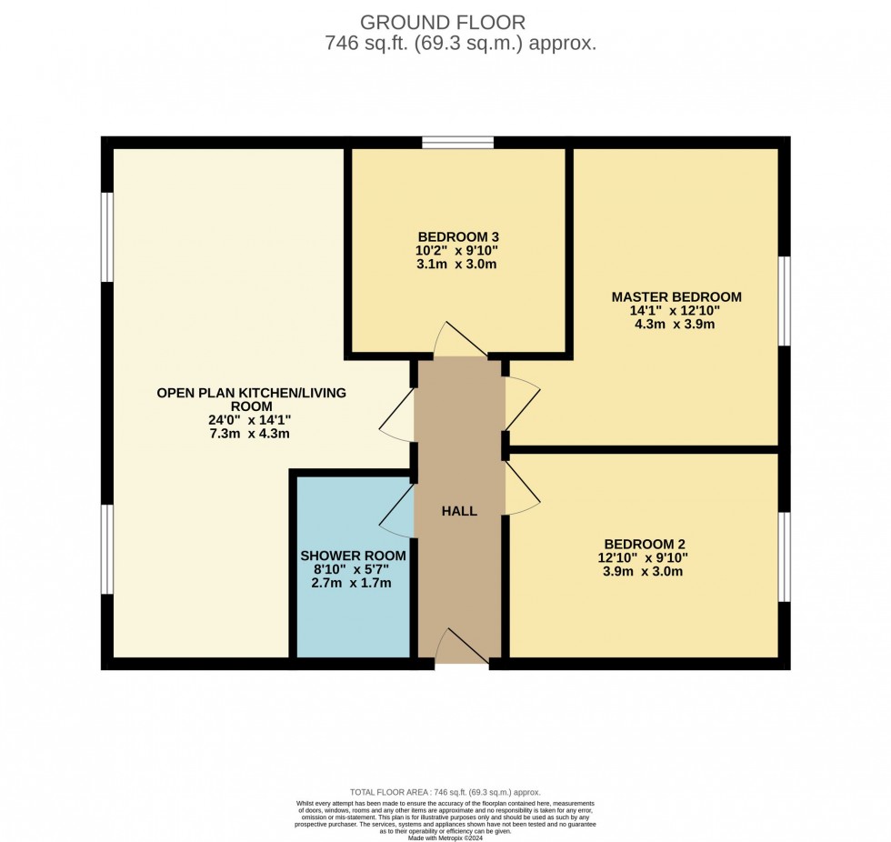 Floorplan for Carmyle Avenue, Glasgow, G32